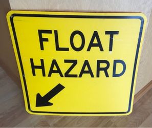 Float Hazard Sign Lake Double Sided