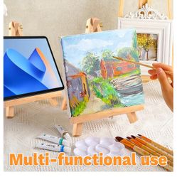 10 Pack 9 Inch Wood Easels,Art Craft Painting Easel,Table Top Easels for Painting, for Painting Party Displaying Canvases, Photos Mini Display Tripod 