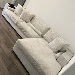 Large Sectional Cream/Grey