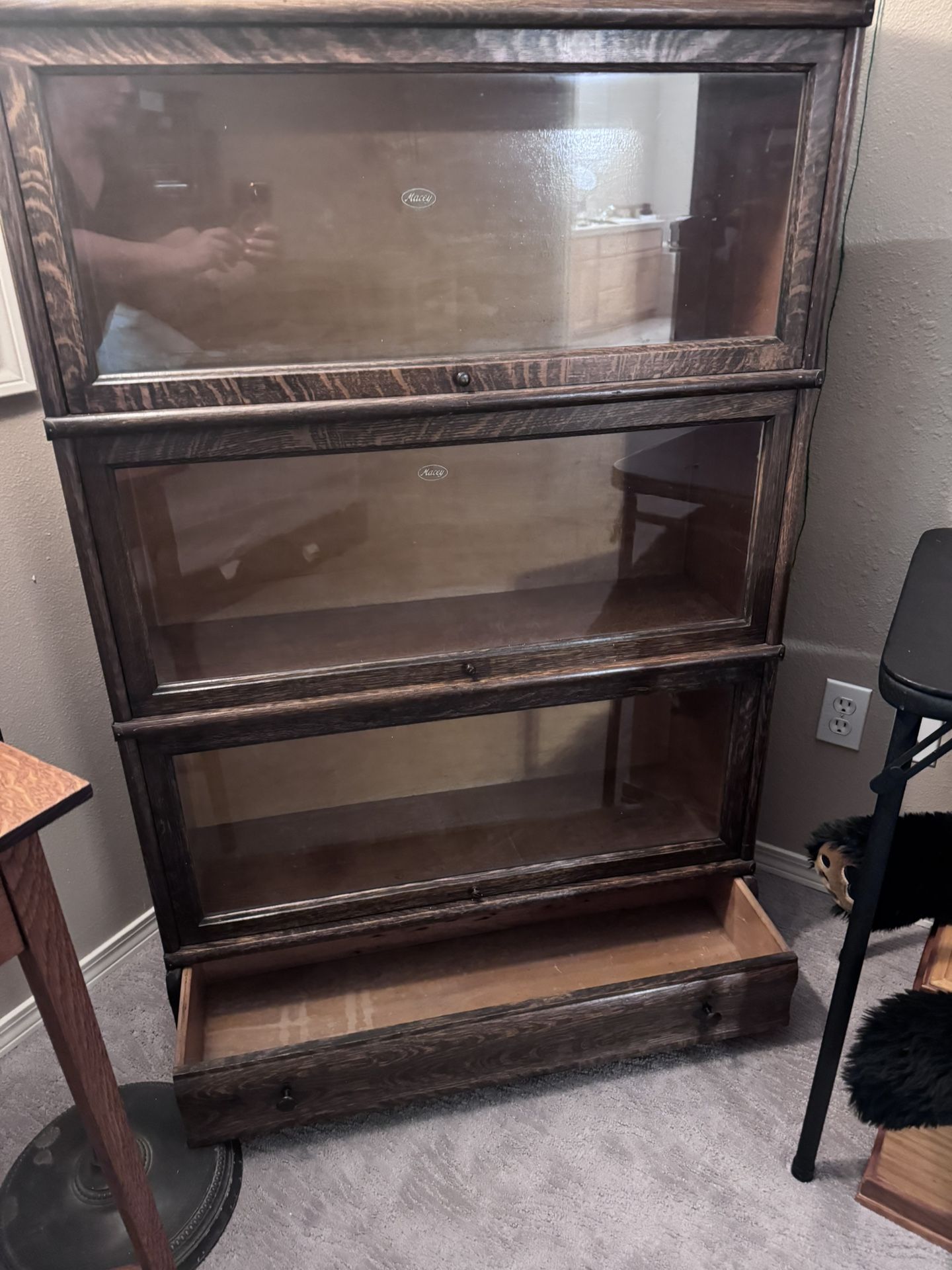 Barrister Bookcase - Tiger Oak vintage Macys - beautiful condition (lawyer bookcase)