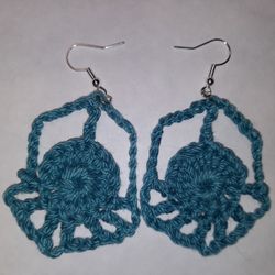 Teal handcrafted earrings 
