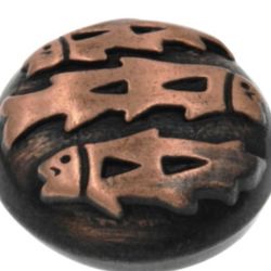 Vintage 20- Hickory Belwith Southwest Lodge  Antique Solid Copper Round Cabinet Knob P374-AC