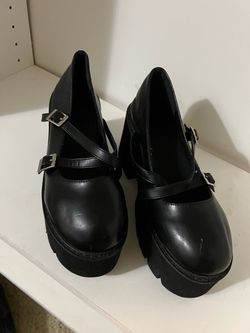Black Platform Mary Jane Heels