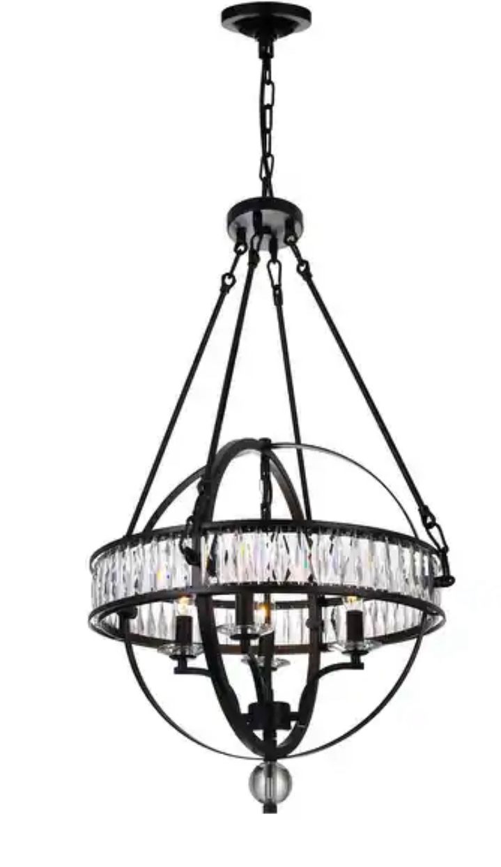 4 Light Black Chandelier