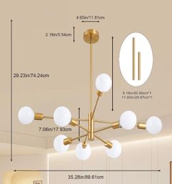 100% Brand New in box Golden 8-Light Modern Sputnik Chandelier