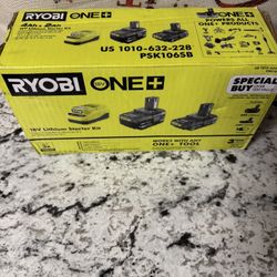 Ryobi ONE+ PSK106SB Starter Kit with 2Ah Battery, 4Ah Battery, and Charger