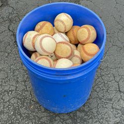 Bucket Of 50 Used Baseballs