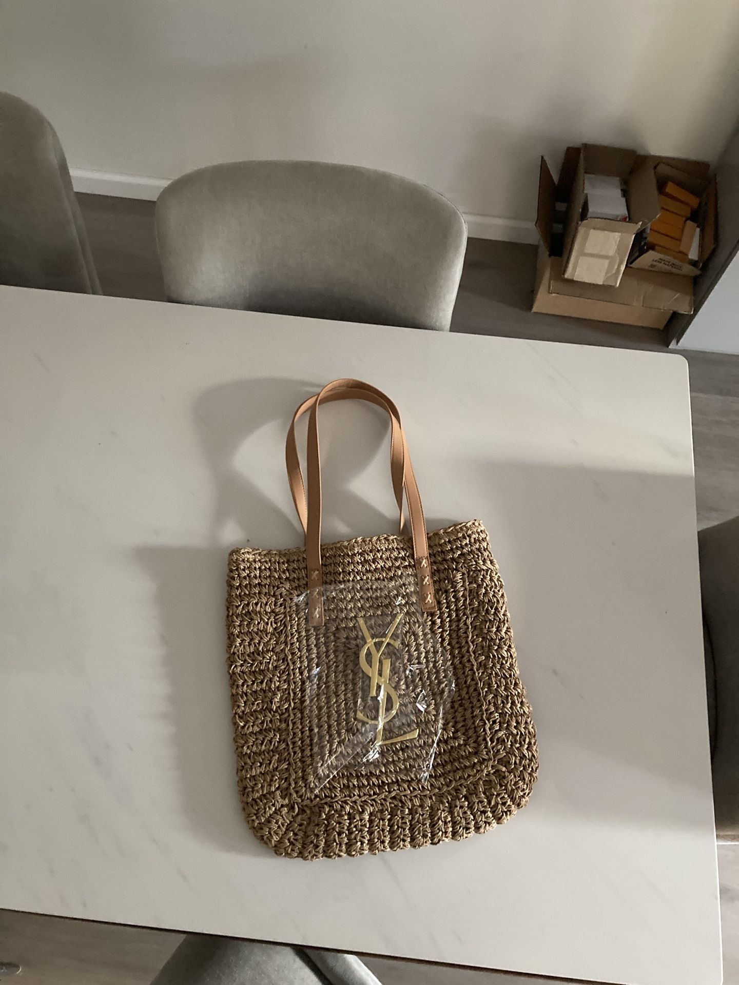 🌸Stunning Raffia Handbag Tote Bag Design Er Summer Chic Sz 16x15” Travel Fun