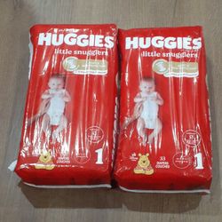 2 Packs Huggies Little Snugglers Size 1 Winnie The Pooh Diapers 