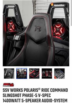 SSV WORKS POLARIS® RIDE COMMAND SLINGSHOT PHASE-5 V-SPEC 1400WATT 5-SPEAKER AUDIO-SYS