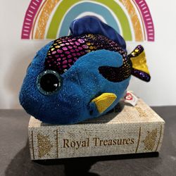 BEANIE BABIE AQUA THE GLITTERY FISH PLUSH - 7 Inch