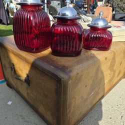 Beautiful Red Canisters