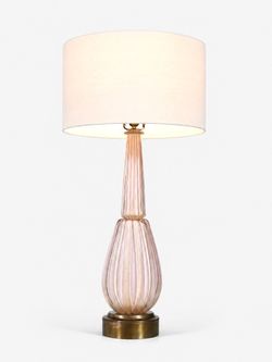 Italian Hollywood Regency Pink Murano Glass Table Lamp w/ Gold Flecks, c.1960's - Delivery Available