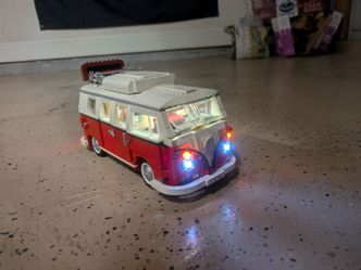 Lego Volkswagen bus w/ light kits. Awesome