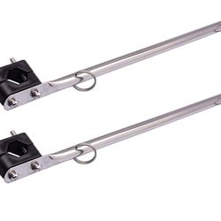 2-Pack Stainless Steel Rail Mount Boat Pulpit Staff (7/8" - 1-1/4"), Yacht Marine Boat Flag Pole Mount
