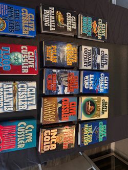 14 signed Clive Cussler books hardcover
