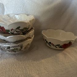 Marbella Holiday Elegance Soup/Cereal Bowls (Set of 4) – Princess House Collection – NEW 💫 Price: $75