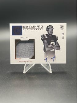 2022 Panini Encased - Rookie Cap Patch Autographs Tyquan Thornton #141 /50 RC