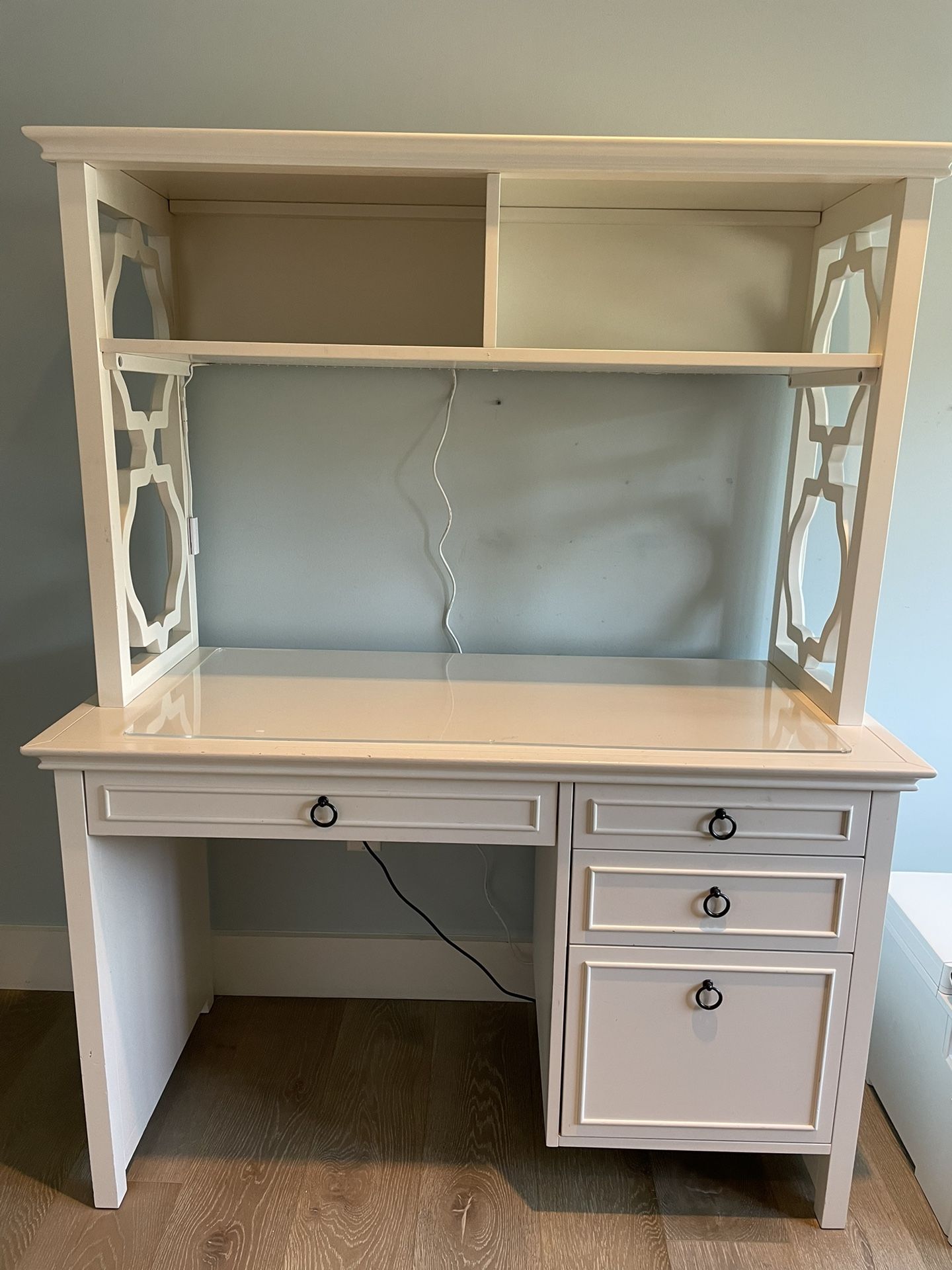 White Desk & Hutch: Pottery Barn Elsie