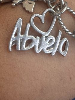 Silver 'Abuela' Heart Charm Bracelet
