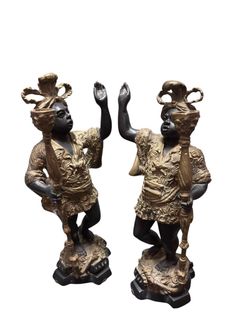 Pair of Bronze Blackamoor Candleholders