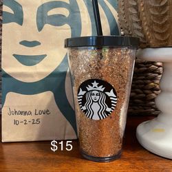 Gold Glitter Starbucks Cold Cup