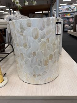 Sagebrook Home Capiz Shell Accent Table, White