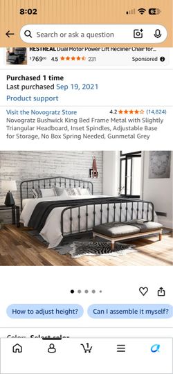 Grey King Metal Bed Frame