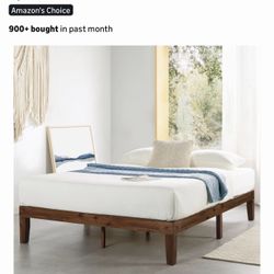 Mellow Naturalista Classic - 12 Inch Solid Wood Platform Bed with Wooden Slats, No Box Spring Needed, Easy Assembly, Queen, Espresso