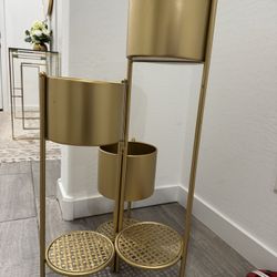 Golden Metal Plant Stand