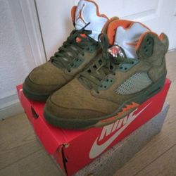 Jordan 5 Olive Green Orange