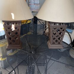 2 Nice Heavy Duty Steel Lamps 