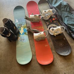 K2 Snowboards Set And Size 6 Boots With Bag