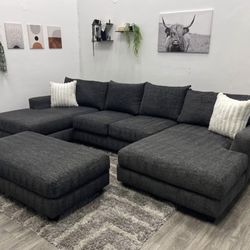 Grey Sectional Couch - Free Delivery 