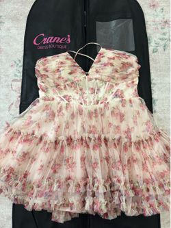 Pink floral homecoming dress size 16