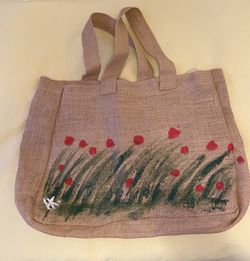 Tote Bag- Unique Jute Tote Bag. Handmade, Very Light ! $25