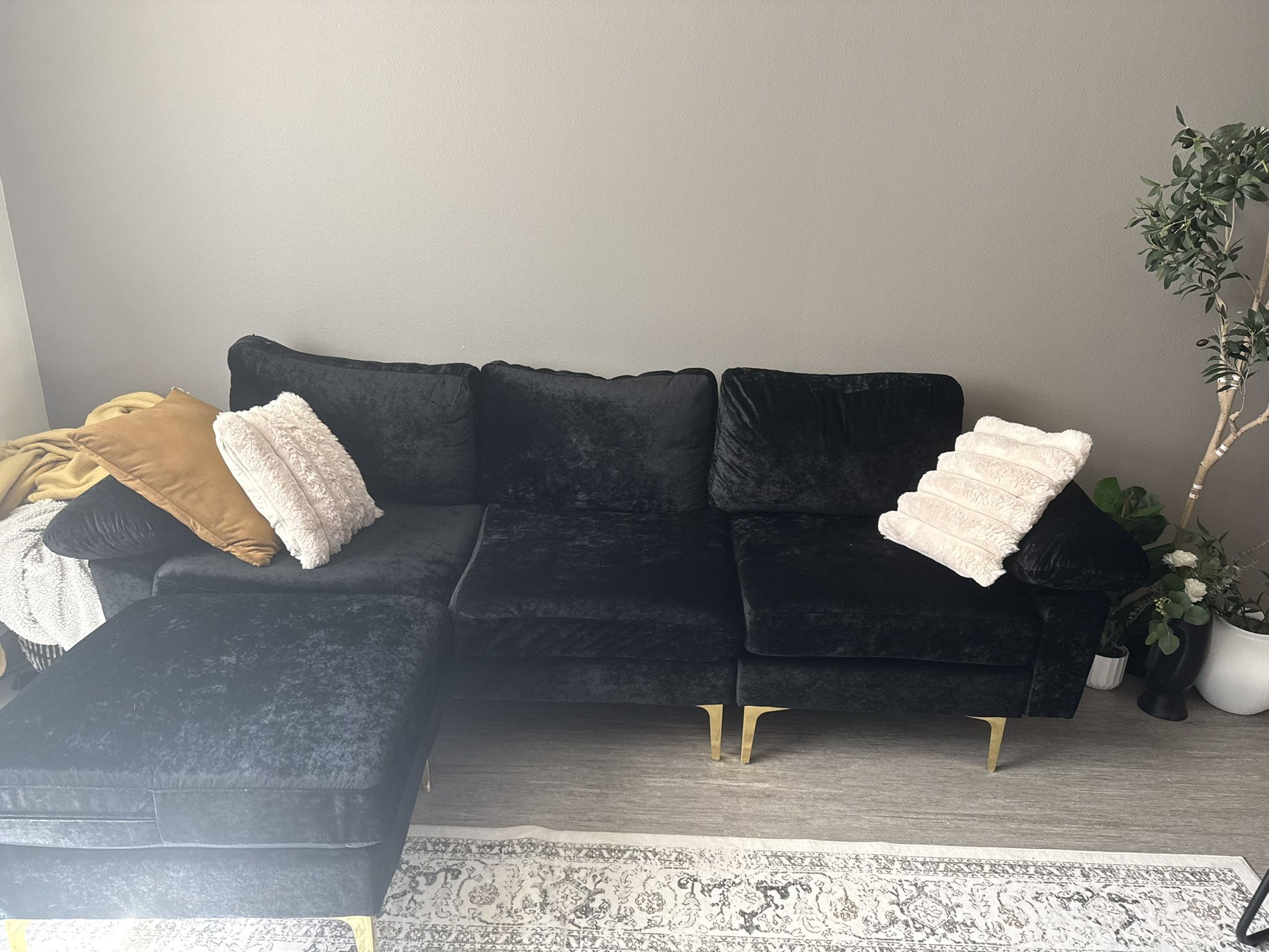 Black Sofa + Ottoman