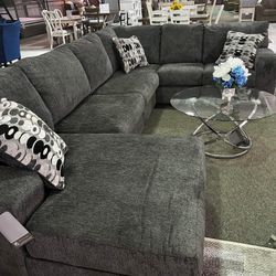 AP🎉Smoke Gray U Shaped Sectional Couch With Chaise// Financing & Delivery 
