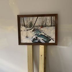 Framed Painting Of Landscape, Sold As Is