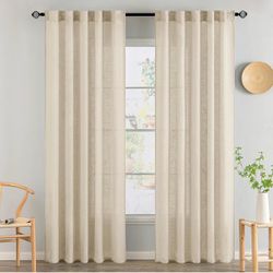 Linen Curtains, 52"x 84", Cream Beige