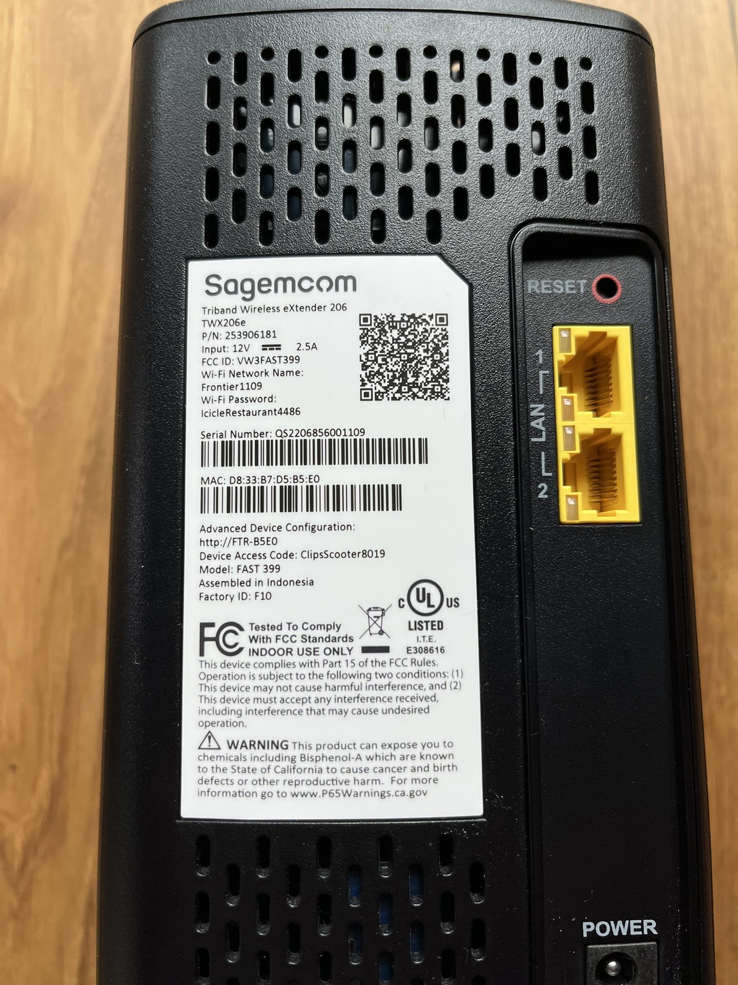 Frontier Fios Wifi 6e extender for Sale in Marina Del Rey, CA