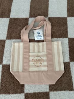 Trader Joe's Striped Mini Canvas Tote Bag