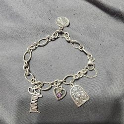 James Avery Oval Twist Bracelet With 4 Charms