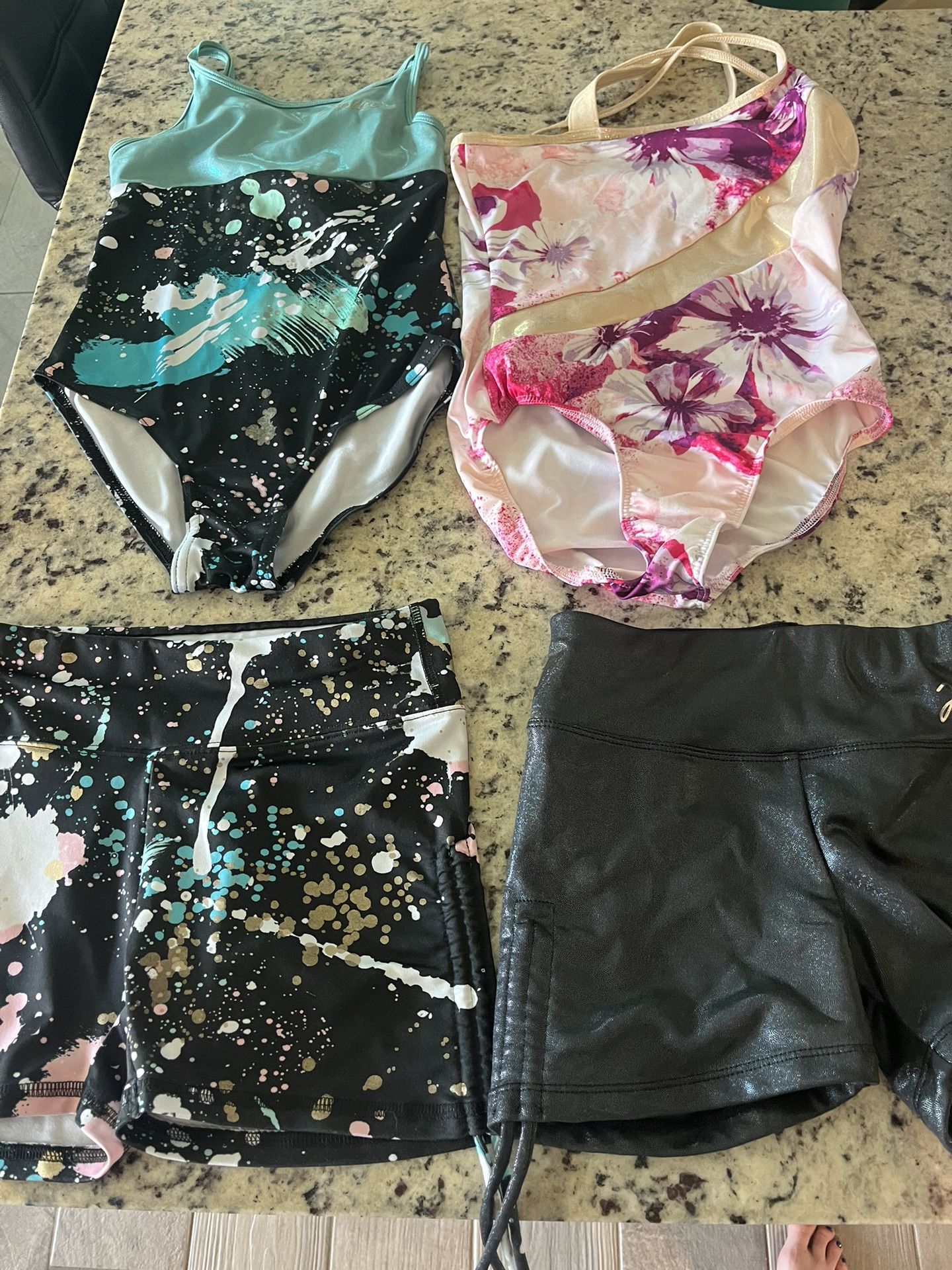 Girls Size M Gymnastic Outfits And Shorts Both All For $15