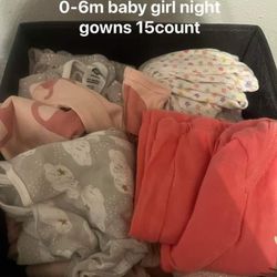 Baby Girl Nightgowns 0-6m 
