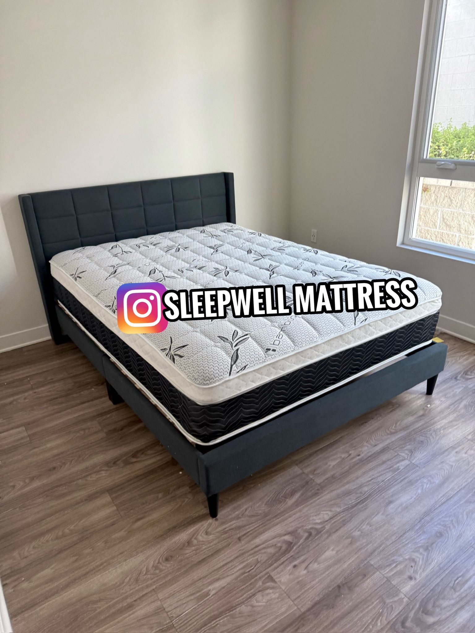 NEW QUEEN BED FRAME WITH MATTRESS 