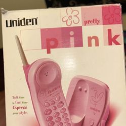 Vintage Uniden Pretty Pink Cordless Phone 