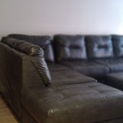Ashley Furniture Faux Leather Sectional With Ottoman