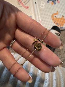 Gorgeous Gold “L” Initial & Cross Bracelets (2 bracelets)