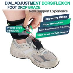 Drop Foot Brace with Reel-Adjust Dorsiflexion Drop Foot Support Lifting Up Foot Drop Brace for Walking with Shoes for Foot Drop Cause by ALS,MS,Stroke